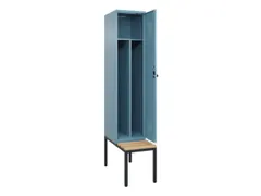 locker met bank,voor scheiding van kleding,HxBxD 2120x400x815mm,1vak