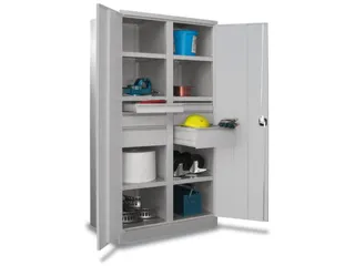 systeemkast,HxBxD 1950x1040x630mm,6xStalen bodem,RAL7035,front RAL5010 - 1