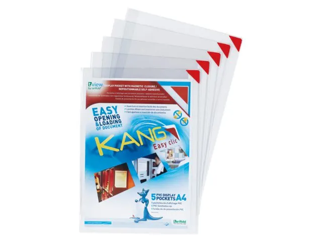 Presenteerhoes Djois Kang easy clic A4 herpositioneerbaar zelfklevend