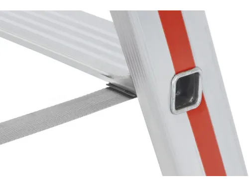 trapladder,eenzijdig,14treden,stand H 3,25m,balk L 4,2m,aluminium