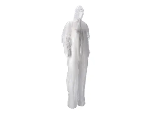 Pp non woven coverall met pe coating XL wit 40gr 50 Stuks