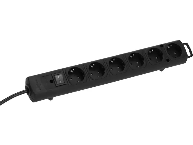 Stekkerdoos Brennenstuhl Comfort Plus 6vdig incl platte stekker 2m zw
