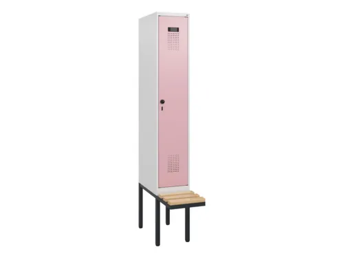 locker met bank,HxBxD 1950x300x815mm,1vak,vak B 300mm,draaigrendel