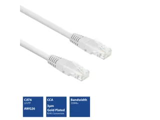 CAT6 U/UTP Netwerkkabel, CCA, 3m, WIT - 2
