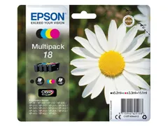 Inktcartridge Epson 18 T1806 zwart + 3 kleuren C13T18064012