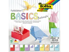 Vouwblaadjes Folia 80gr 20x20cm 50 vel 2-zijdig 10 basics designs