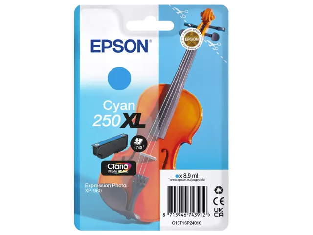 Inktcartridge Epson 250XL T16P24 blauw