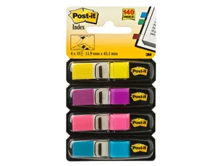 Indextabs 3M Post-it 683 11.9x43.2mm 4 kleuren 140 stuks - 2