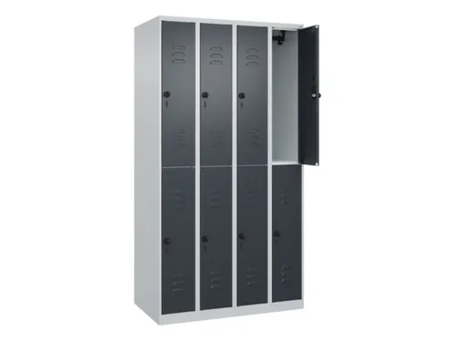 dubbeldekse locker,HxBxD 1850x1000x500mm,4x2vak.,vak B 250mm