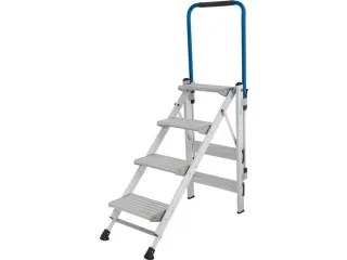vouwtrapje,bordes H 950mm,eenzijdig,4treden,aluminium - 3