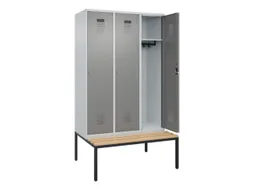 locker met bank,HxBxD 2120x1200x815mm,3vak,vak B 400mm,cilinderslot
