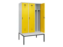 locker met bank,voor scheiding van kleding,HxBxD 2120x1200x815mm,3vak