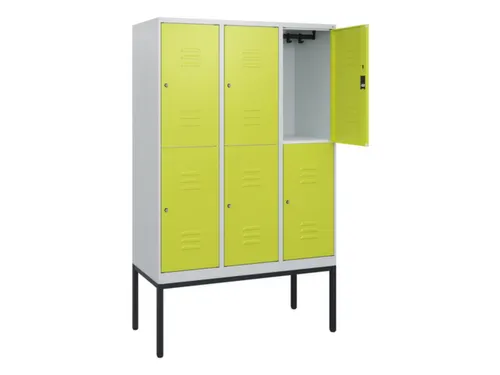 dubbeldekse locker,HxBxD 1950x1200x500mm,3x2vak.,vak B 400mm,cil.-slot