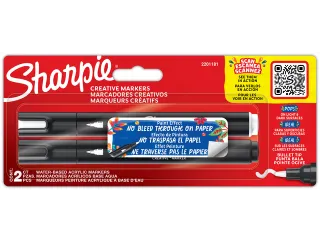 Viltstift Sharpie Creatieve marker zwart wit blister à 2 stuks - 1