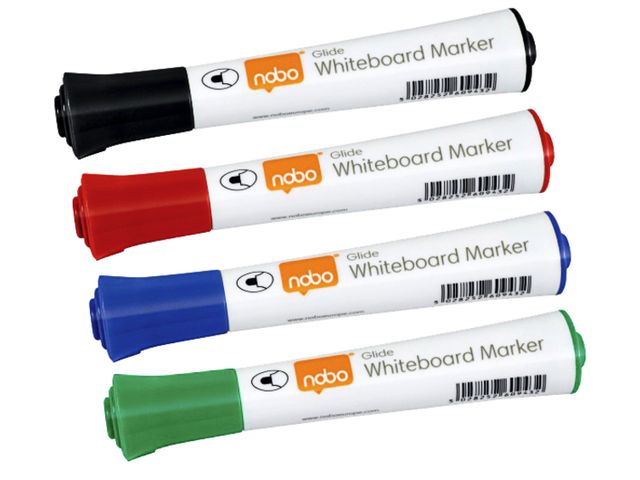 Viltstift Nobo whiteboard Glide rond assorti 2mm 10st | NoboWhiteboard.nl