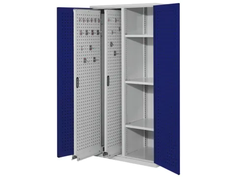 Verticale Uitschuifkast Geperf. 1950x1000x600mm 2legborden Ral5010