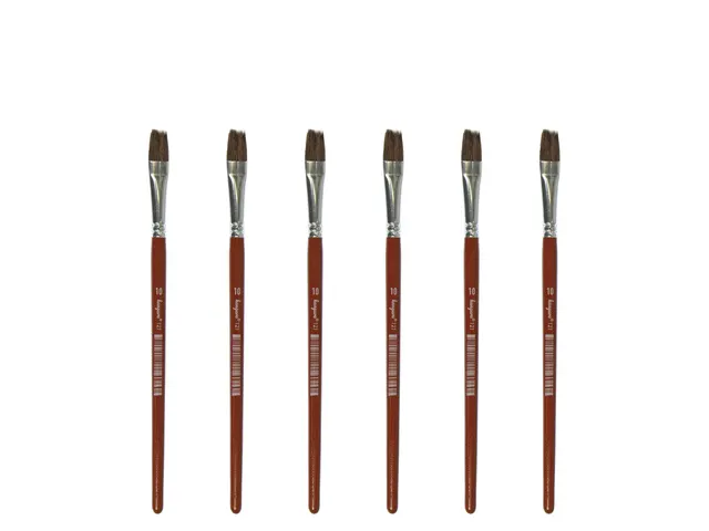 Penseel Kangaro Serie 121 plat Nr. 10 geitenhaar doos 6 stuks