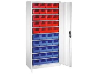 Stellingkast Staalplaat 1980x1000x420mm 9 Legborden 40 Magazijnbakken - 1