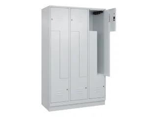 Z-garderobekast,HxBxD 1950x1200x500mm,vak B 200/400mm,cil.-slot,sokkel - 2