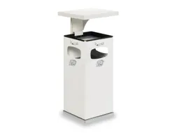 Combi-Asbak Staal 910x395x395mm Overkapping 3 Inworpopeningen Wit