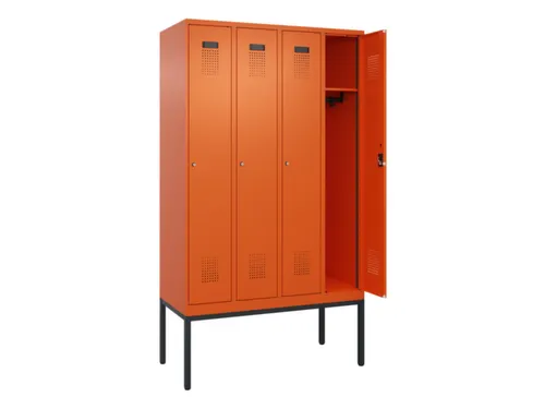 locker,HxBxD 2120x1200x500mm,4vak,vak B 300mm,cil.-slot,voetonderstel