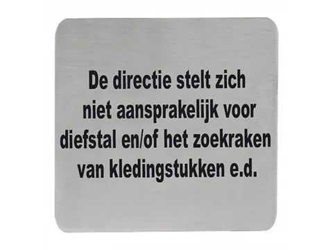 Tekstplaatje de directie Aansprakelijkheid