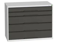 ladekast HxBxD 800x1050x550mm 5laden romp RAL7035 front RAL7016