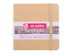 Schetsboek Talens Art Creation 80 witte vellen 140gr 120x120mm kraft