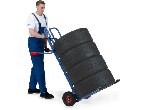 Banden steekwagen 2035A met aanlooprollen 200kg RAL5007