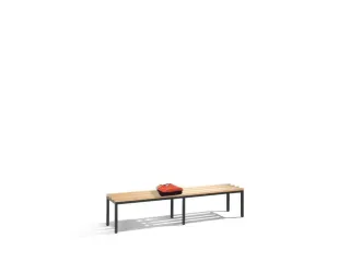 omkleedbank,LxD 2000x400mm,houten lijst,frame gelakt,romp RAL7035 - 1