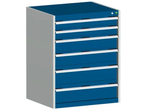 ladekast HxBxD 1000x800x750mm 6laden romp RAL7035 front RAL5010