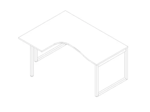 hoek-bureau,HxBxD 730x1600x1200mm,blad wit,verdieping links
