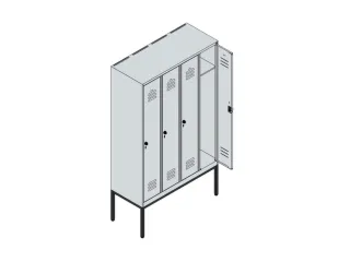 locker,HxBxD 2120x1200x500mm,4vak,vak B 300mm,draaigrendel - 3