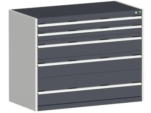 ladekast HxBxD 1000x1300x650mm 5laden romp RAL7035 front RAL7016