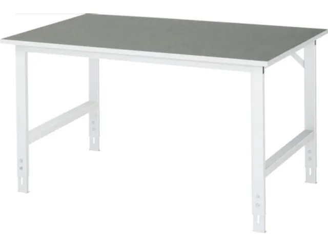 werkbank,HxBxD 760-1080x1500x1000mm,houtblad,m. linoleumlaag
