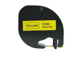 Labeltape Dymo Compatible Letratag 91202 12mm Zwart Op Geel