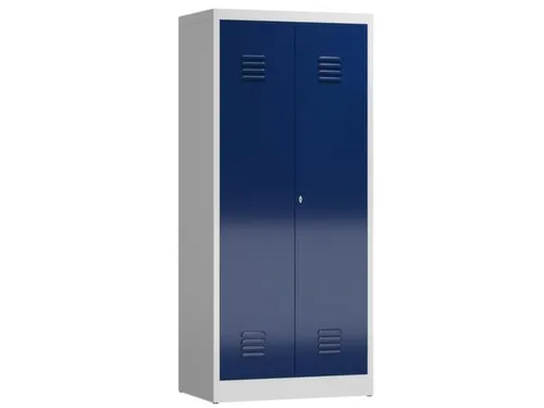 Lockerkast 1800x800x500mm 2 vakken, klinksluiting, RAL5010