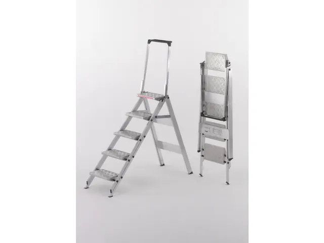 Veiligheids-vouwtrap Aluminium 1.15m 5treden Beugel Traanplaat