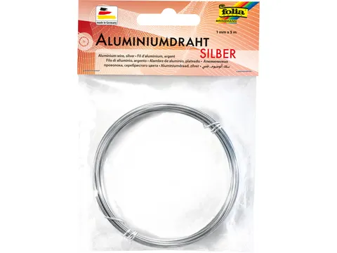 Aluminiumdraad Folia 1mmx5m zilver