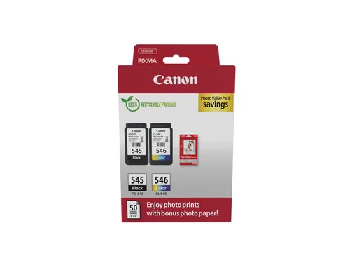 Canon PG-545 & CL-546 Inktcartridges Zwart + Kleur Set