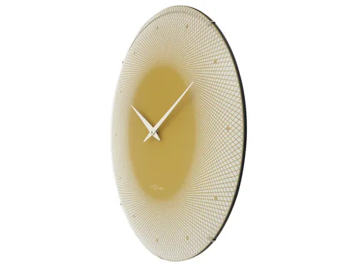 Wandklok Nextime dia 50cm bolvormig glas geel kunststof Deep