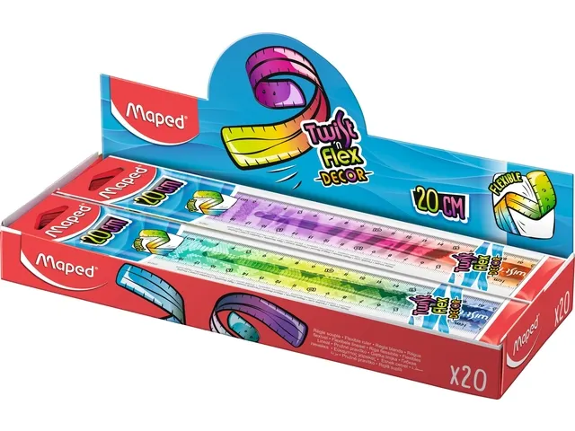 Règle Maped Twist'n Flex Animals 20cm display 20 pièces assorti