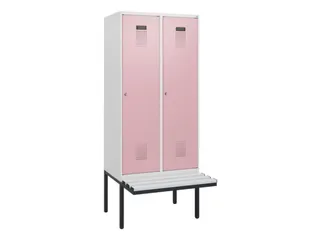 locker met bank,HxBxD 1950x800x815mm,2vak,vak B 400mm,cilinderslot - 2