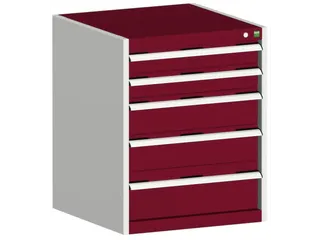ladekast HxBxD 800x650x525mm 5laden romp RAL7035 front RAL3004 - 1