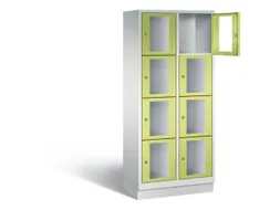 Lockerkast 1800x810x500mm 2x4 vakken Cilinderslot, Sokkel, RDS1108060