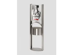 Afvalbak RVS 15 liter HxB 1200x580mm binnenbak verzinkt reclamevlak