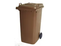 Vuilcontainer PE 240 liter HxBxD 1100x580x740mm met wielen bruin