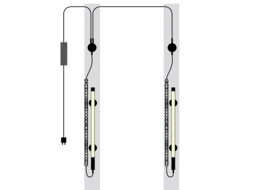 werkplaatslamp,v. 2-koloms hefplatforms,behuizing acryl (PMMA)
