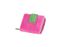 Portefeuille Mika roze/groen leer. 9x10,5x3cm