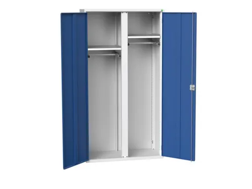 Lockerkast 2000x1050x550mm 2 vakken, dubbele vleugeldeur, RAL5010